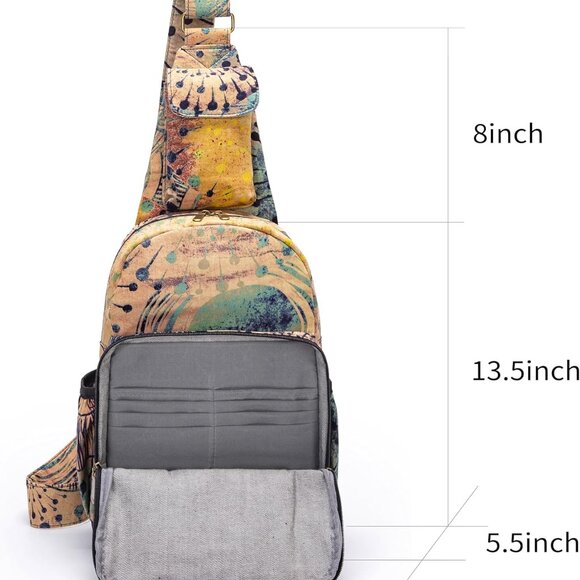 Women Canvas Sling Bag Small Boho Crossbody Purse Large Capacity Travel - Picture 3 of 9